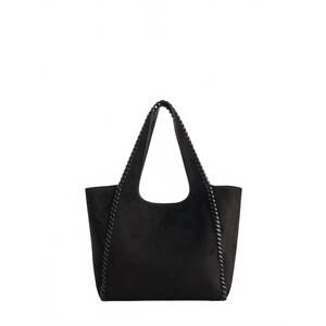 NEW SHIRALEAH piper tote in black ultra suede